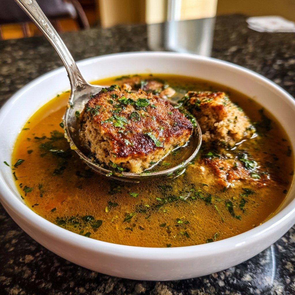 Frikadellen-Suppe mit Italienischen Kräutern