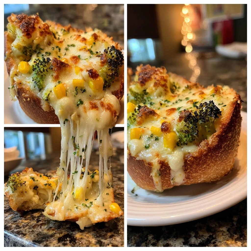 Raclette-Pfännchen mit Brokkoli, Mais und Käsehaube​