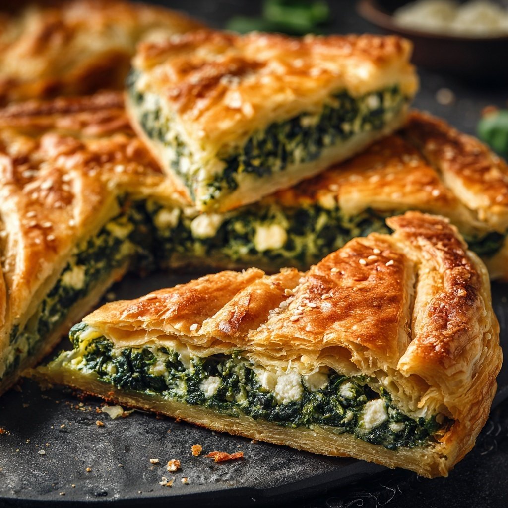 Klassischer Spinat Feta Pie