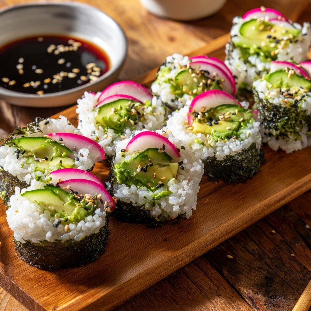 Frische Gemüse Sushi Rolls