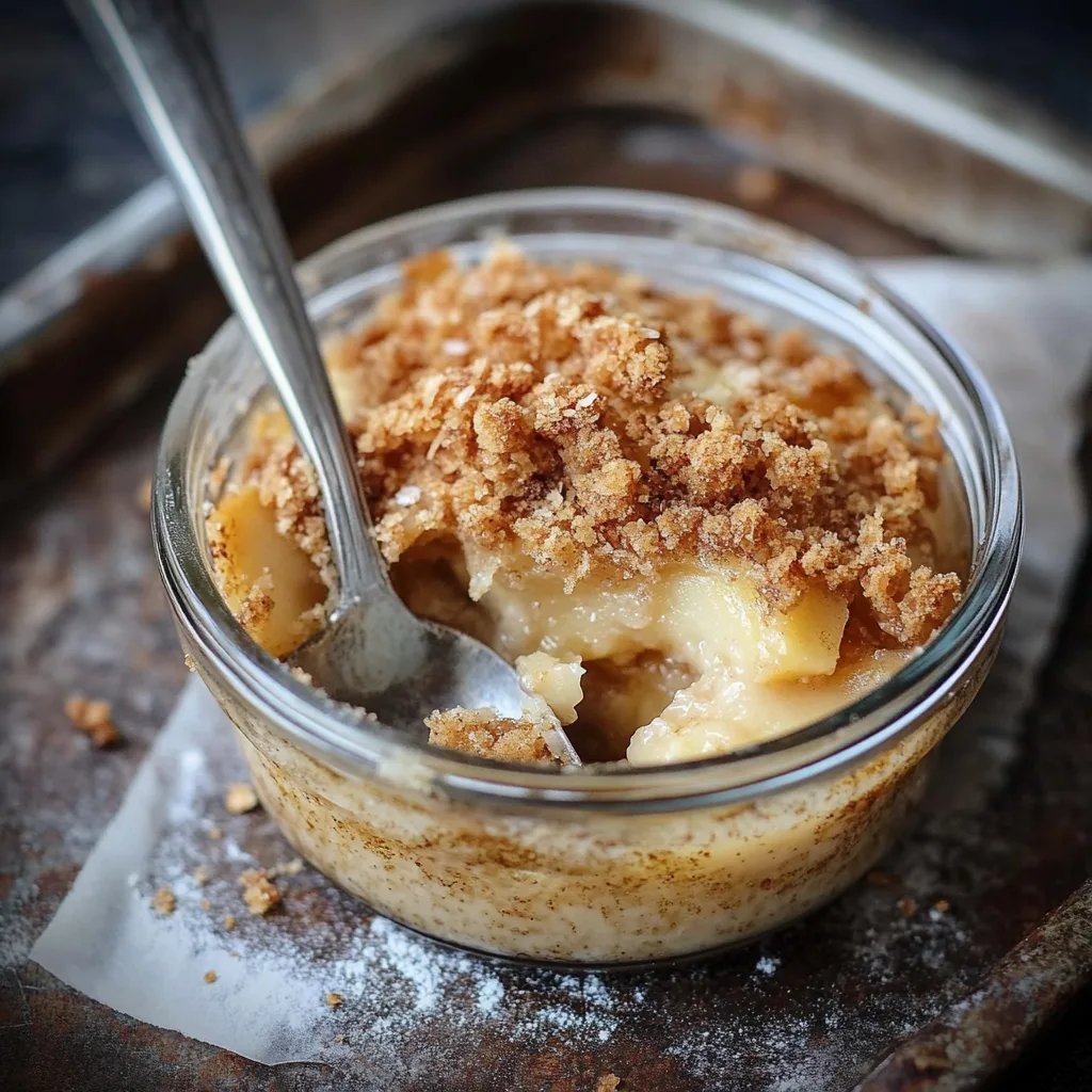 Bratapfel Apfel Crumble mit Vanilleeis