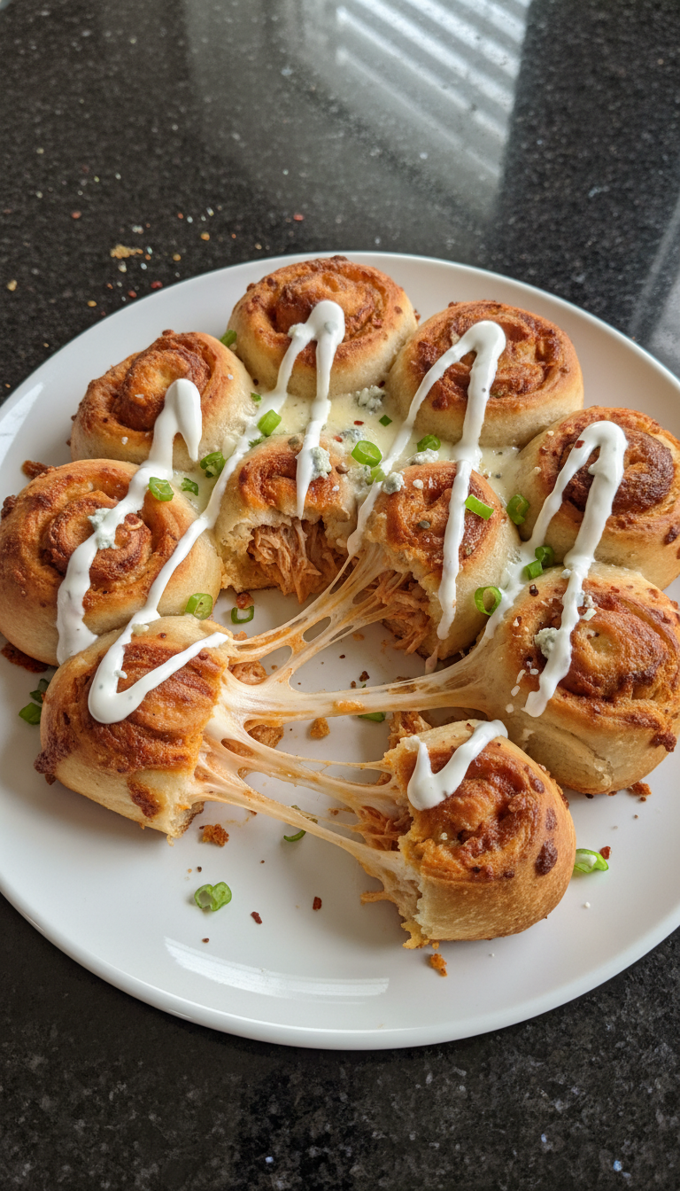 Buffalo Hähnchen Pizza Roll Ups