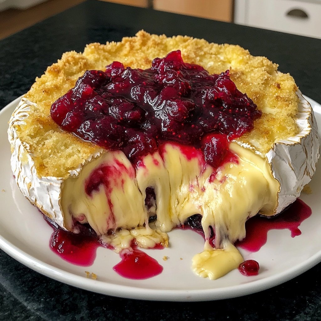 Gebackene Camembert mit Preiselbeeren