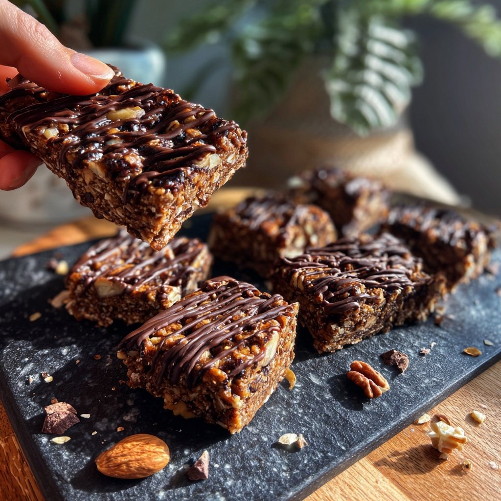 Energieriegel mit Schokolade