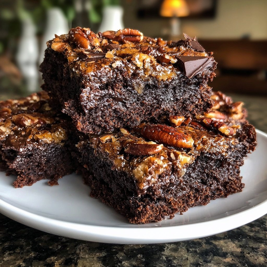 Sauerteig Abfall Brownies mit Pekan Topping