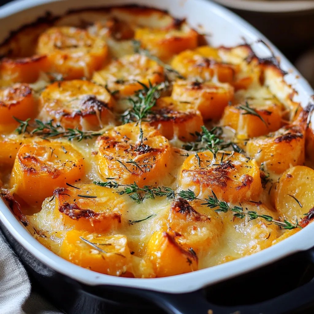 Cremiger Kürbis-Kartoffel-Auflauf