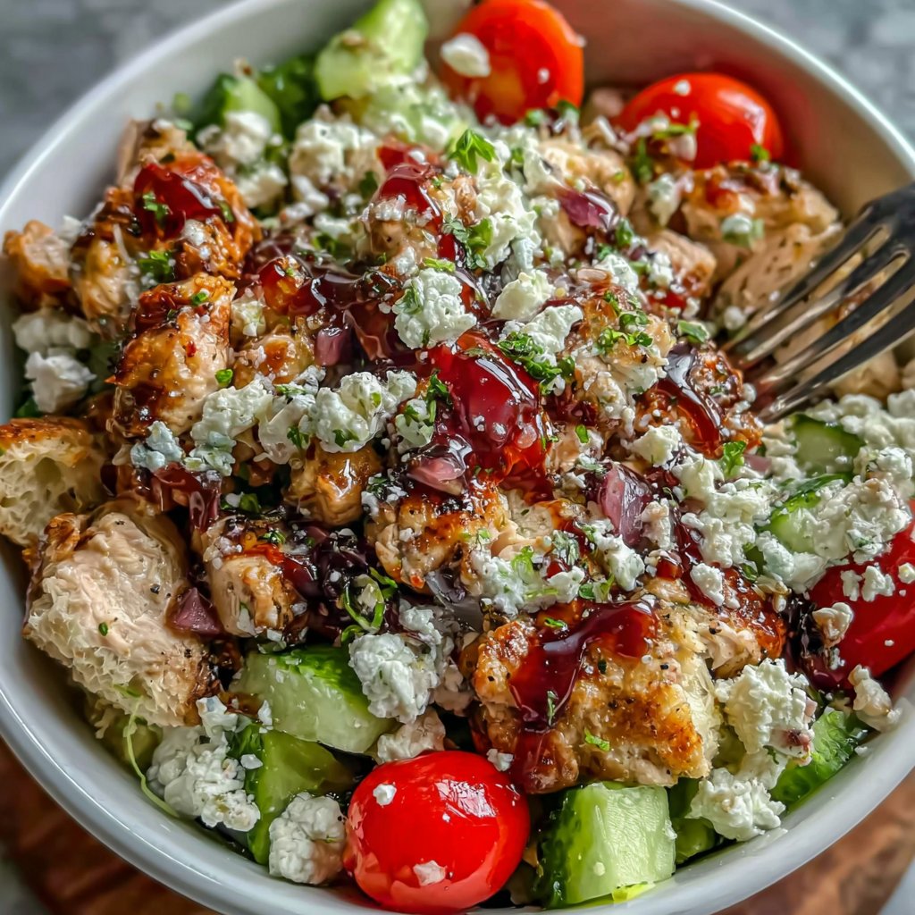 Griechischer Hähnchensalat Bowl
