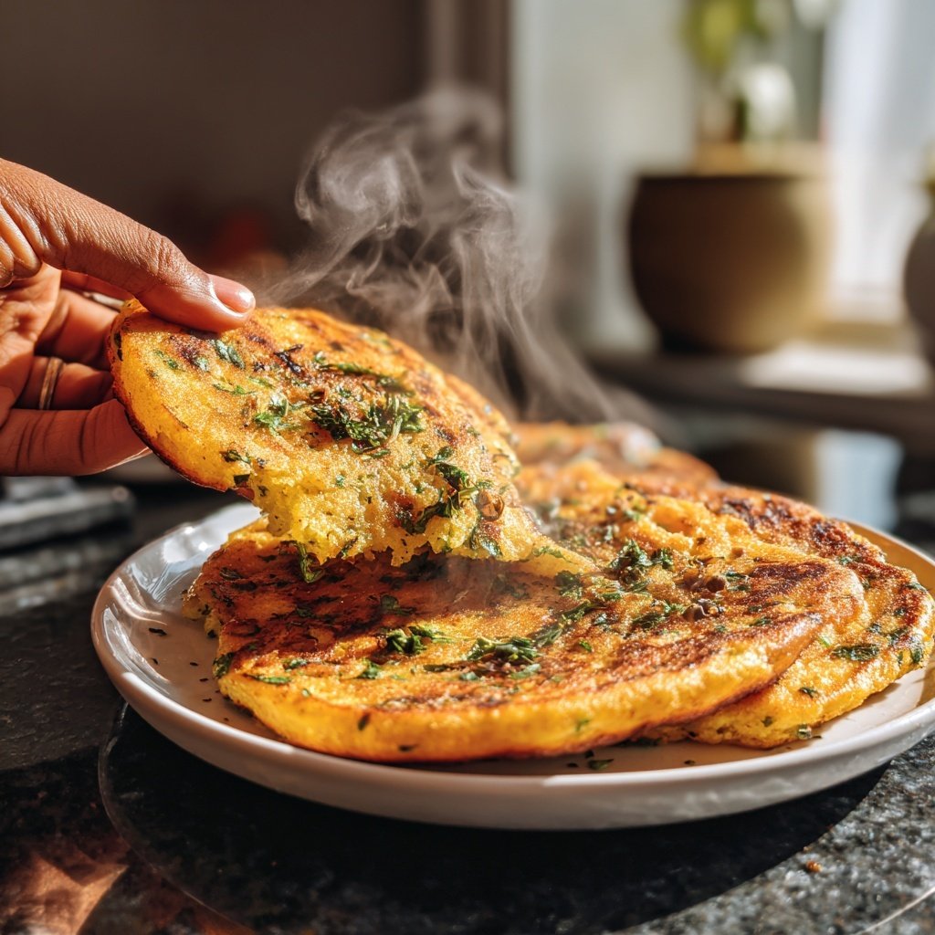 Herzhafte Kichererbsenmehl-Pfannkuchen