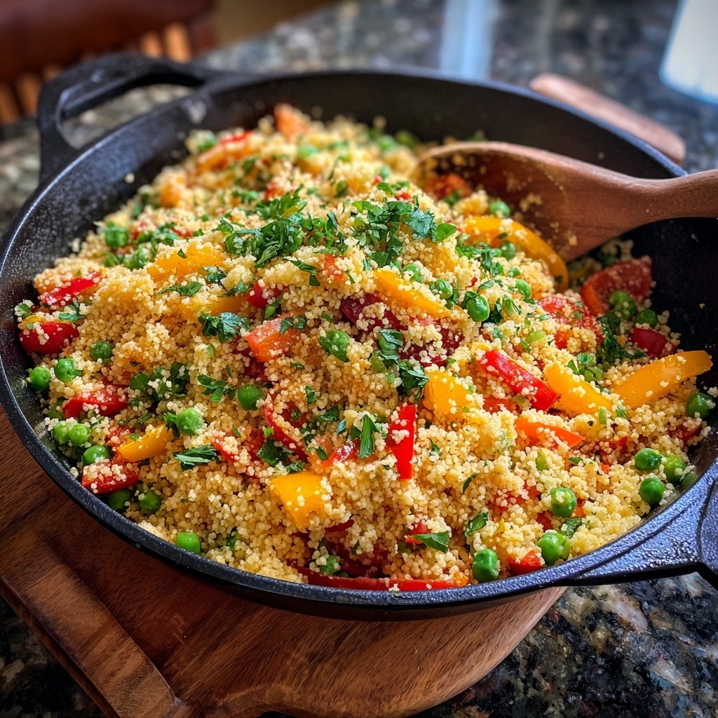 Gemüse-reicher Frühlingscouscous