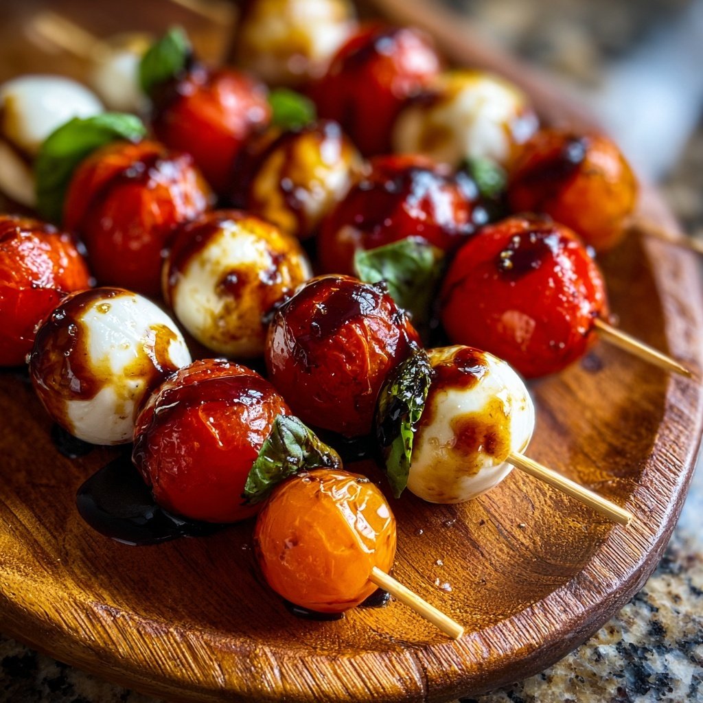 Caprese Spieße Balsamico Glaze