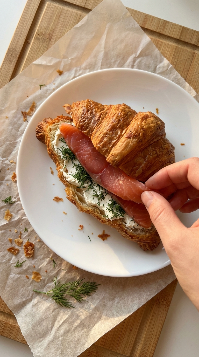 Frühstücks Croissant mit Räucherlachs​