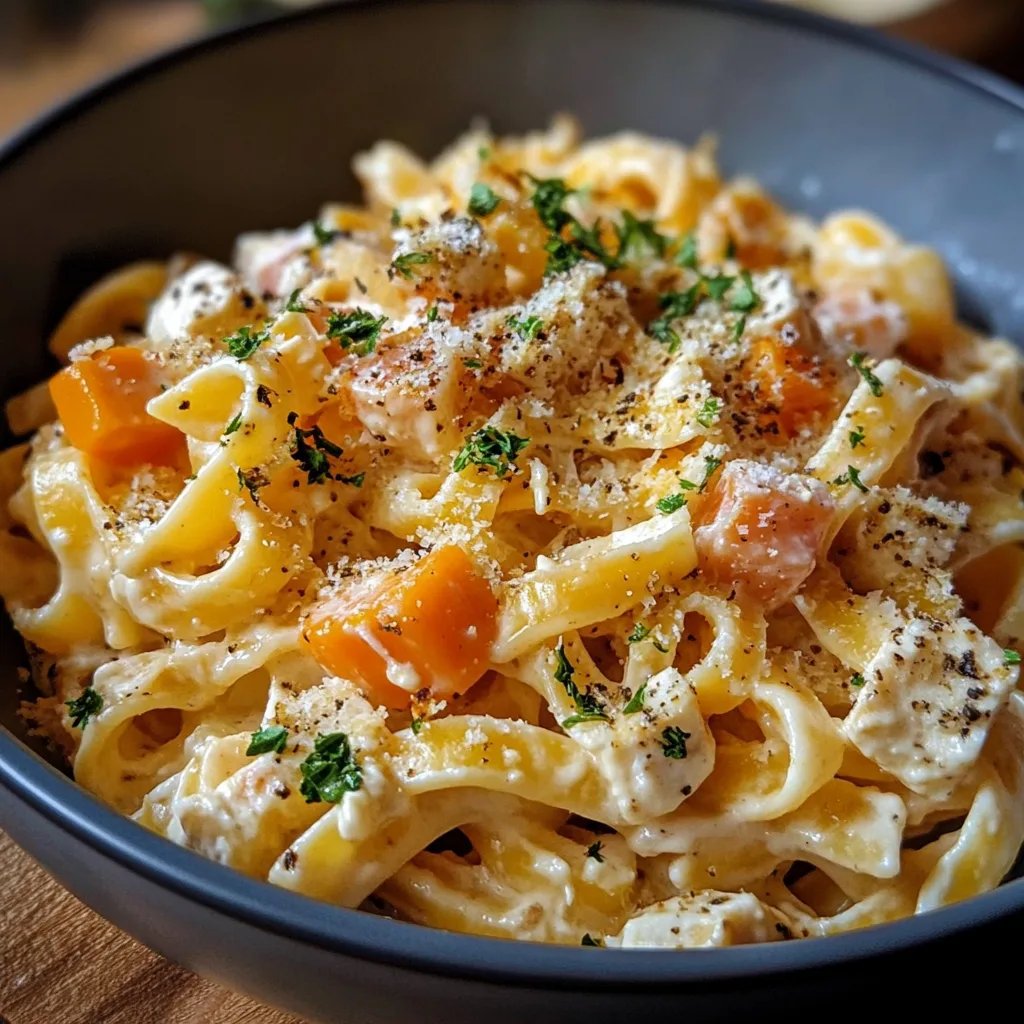 Schnelle Feta-Kürbis-Pasta