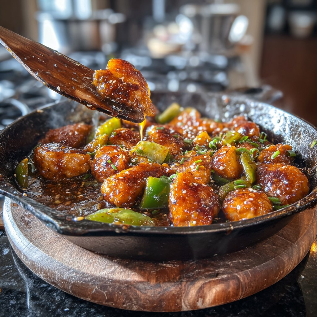 Honig Knoblauch Hühnchen Pfanne