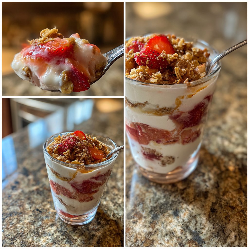 Erdbeer-Creme-Protein-Parfaits