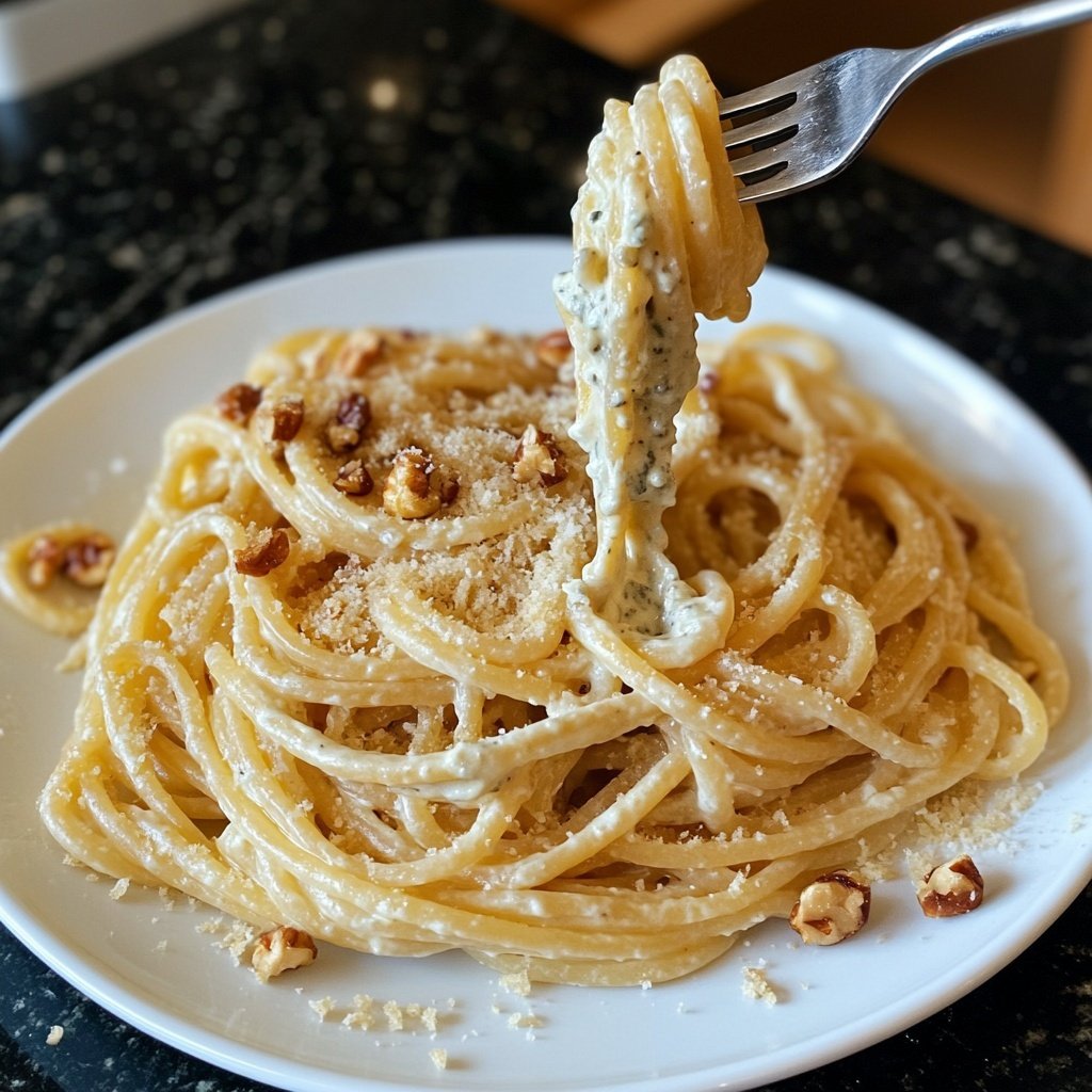 Pasta in cremiger Gorgonzola-Walnuss-Sauce