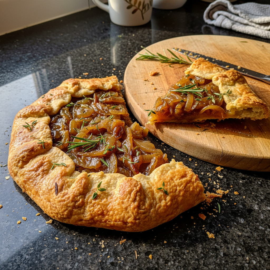 Herzhafte Karamellisierte Zwiebel Galette