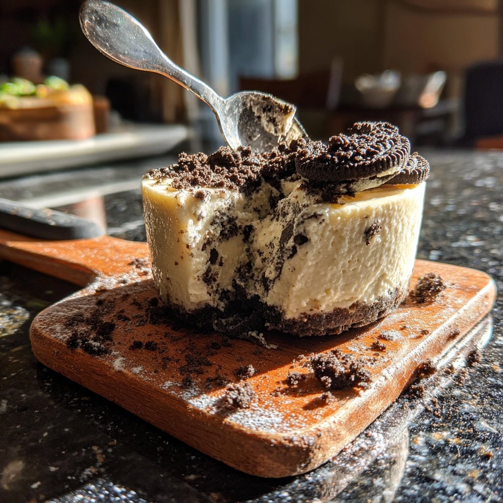 Ohne Backen Minz Oreo Cheesecake Becher