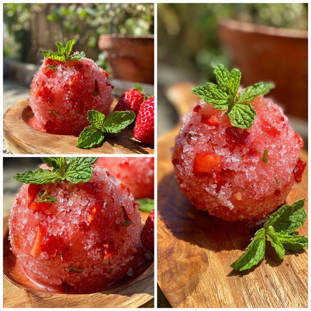 Mojito Strawberry Sorbet Treat