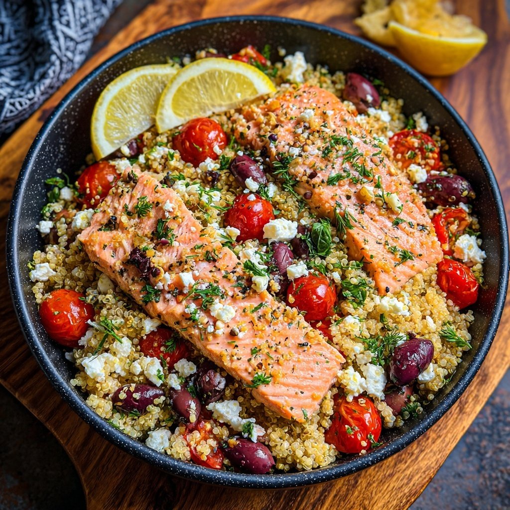 Mediterranean Quinoa Salmon Salad