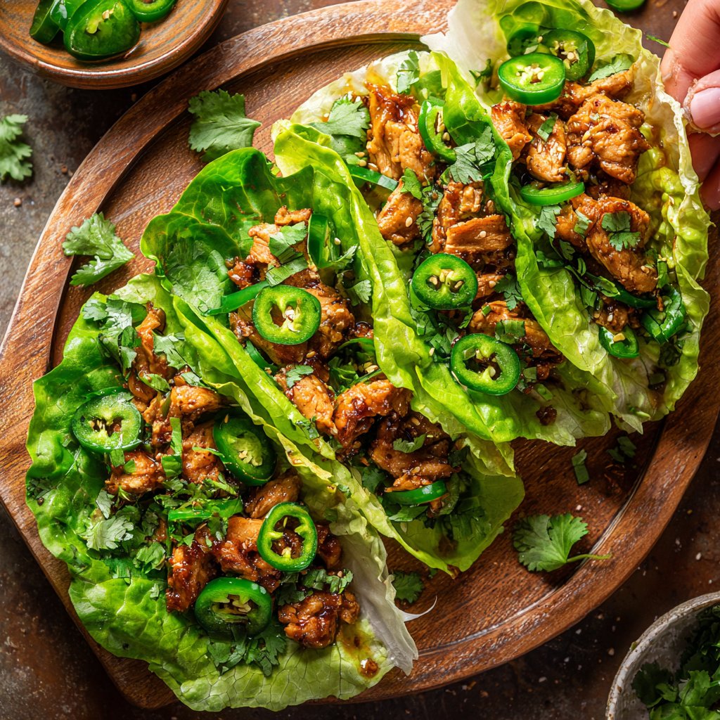 Würzige Hähnchen-Lettuce-Wraps