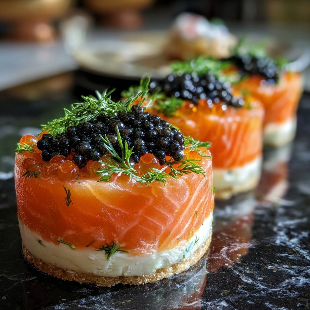 Lachs mit Kaviar und Dill