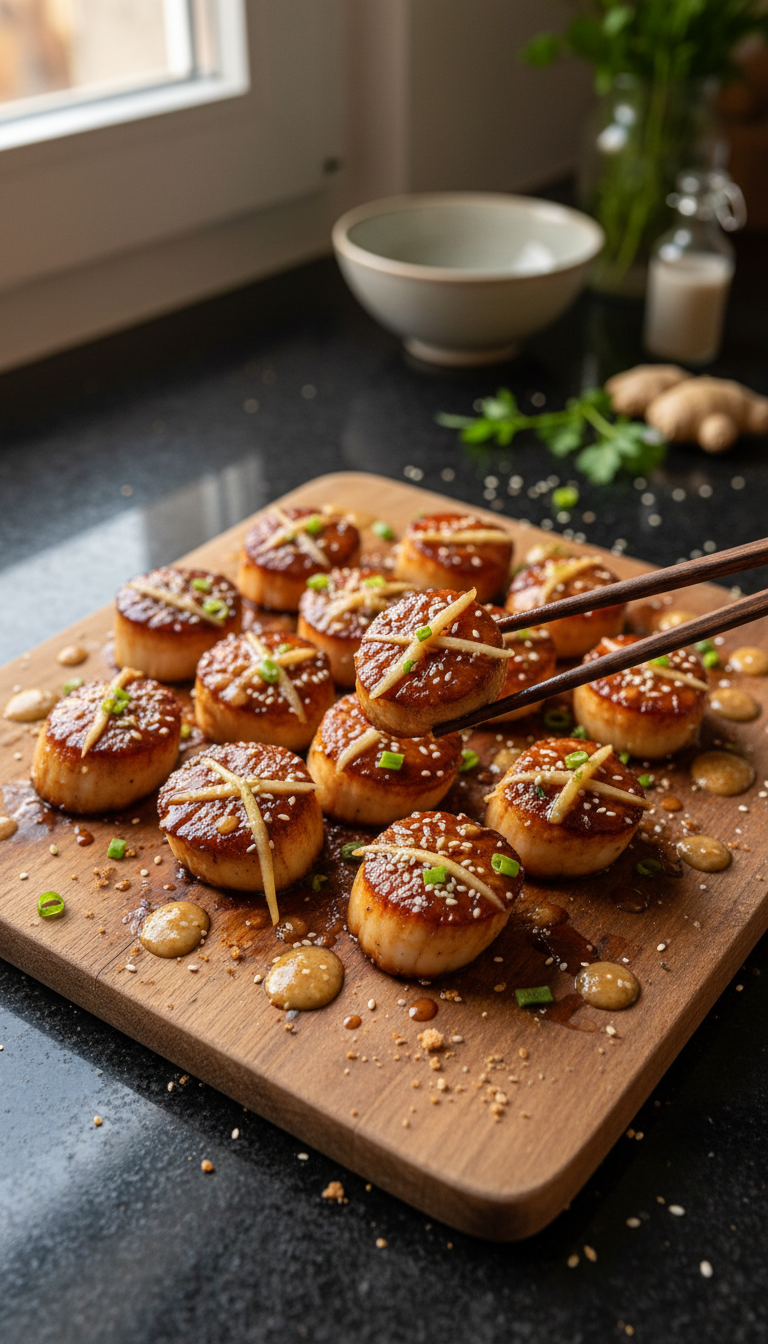 Tamari Jakobsmuscheln mit Ingwer Glasur​