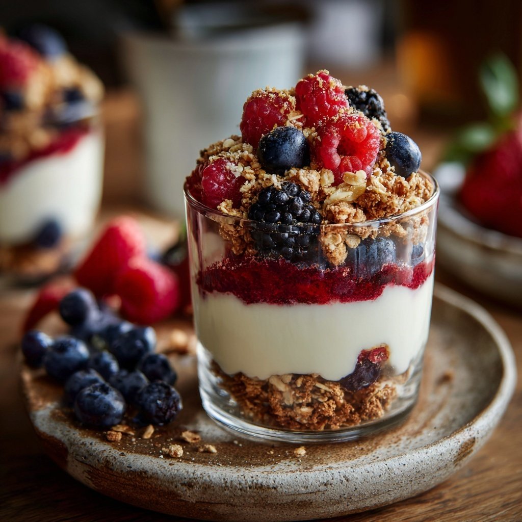 Griechischer Joghurt Beeren Parfait