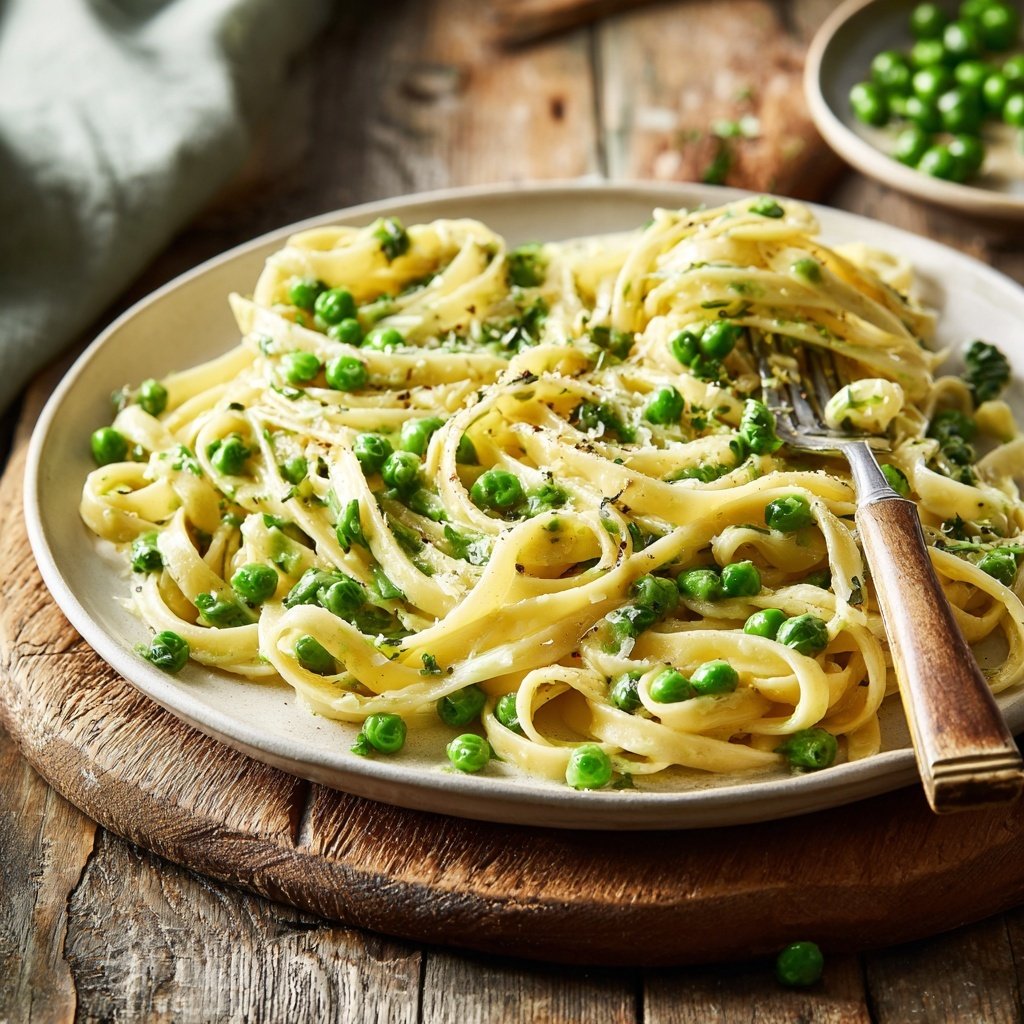 Fettuccine mit Frühlings-Erbsen