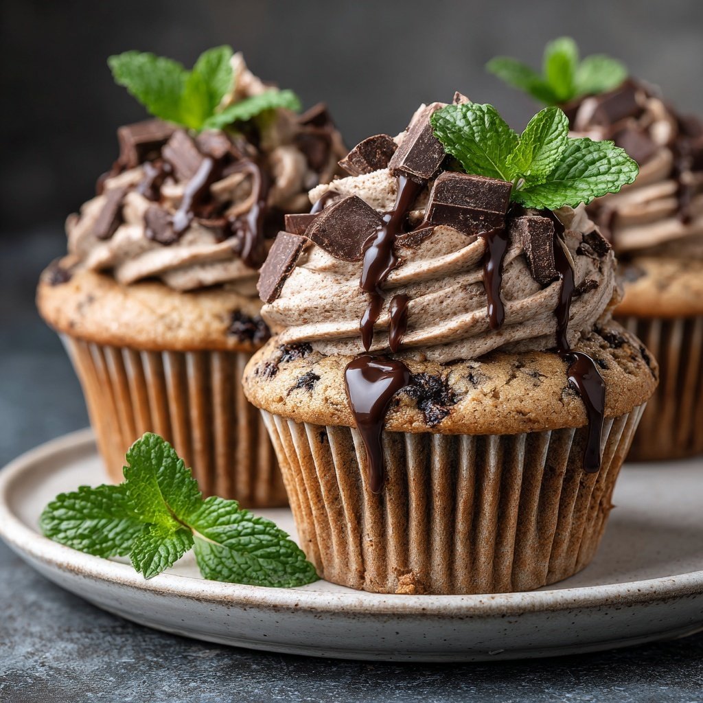 Minz Schoko Chip Cupcakes
