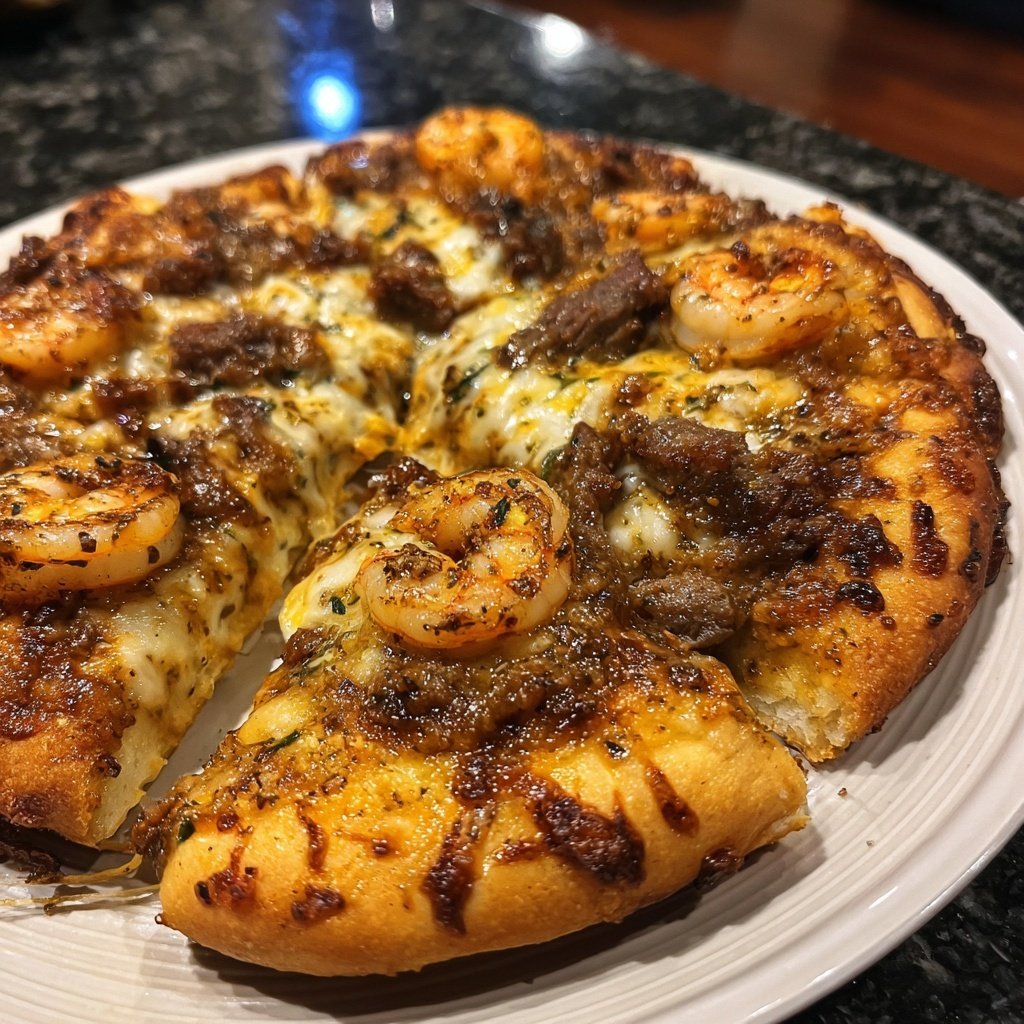 Surf and Turf Fladenbrotpizza