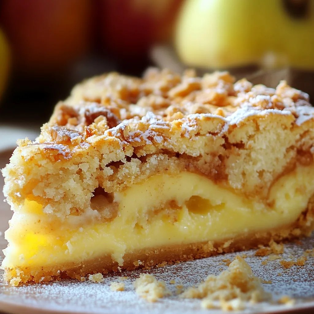 Apfelkuchen mit Pudding