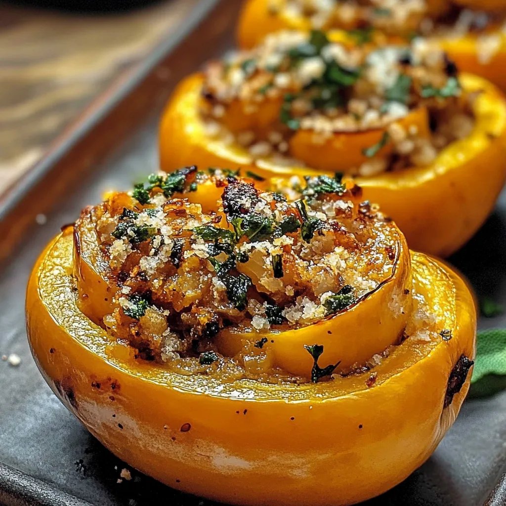 Gefüllter Butternut-Kürbis