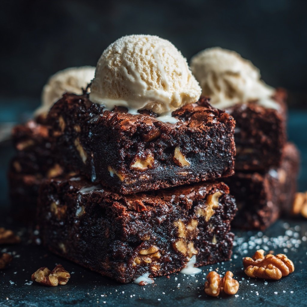 Schokoladen-Nuss Brownies mit Vanille