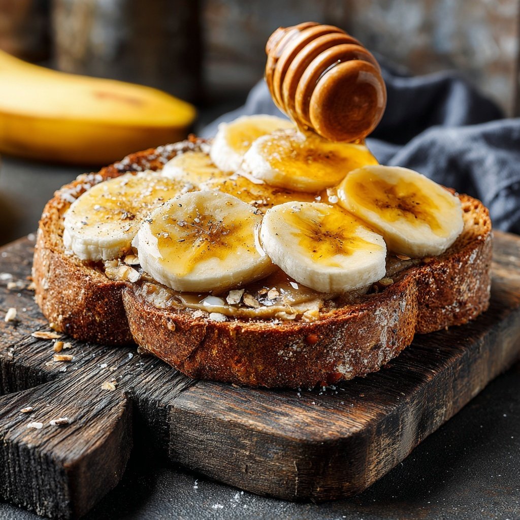 Mandelmus-Bananen-Toast