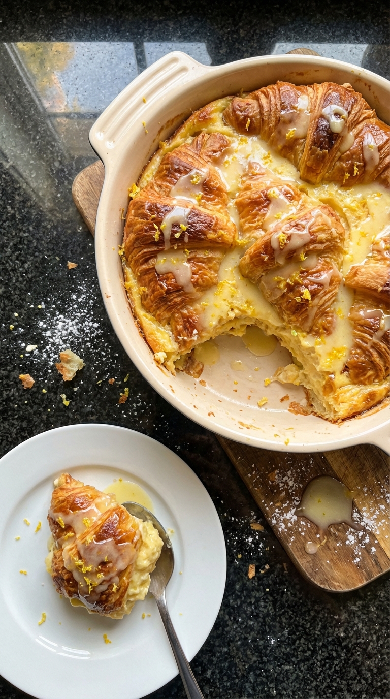 Zitronen Croissant Pudding​