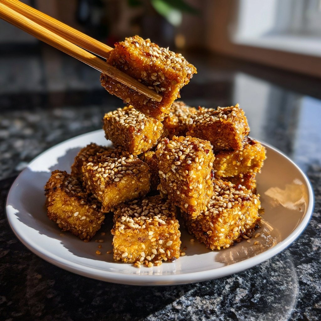 Knuspriger Tofu Mit Sesam