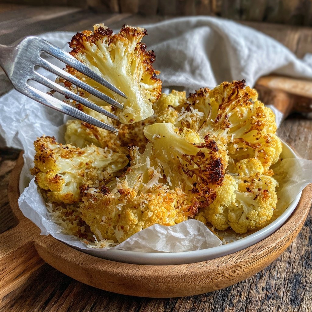 Gerösteter Blumenkohl mit Knoblauch Parmesan