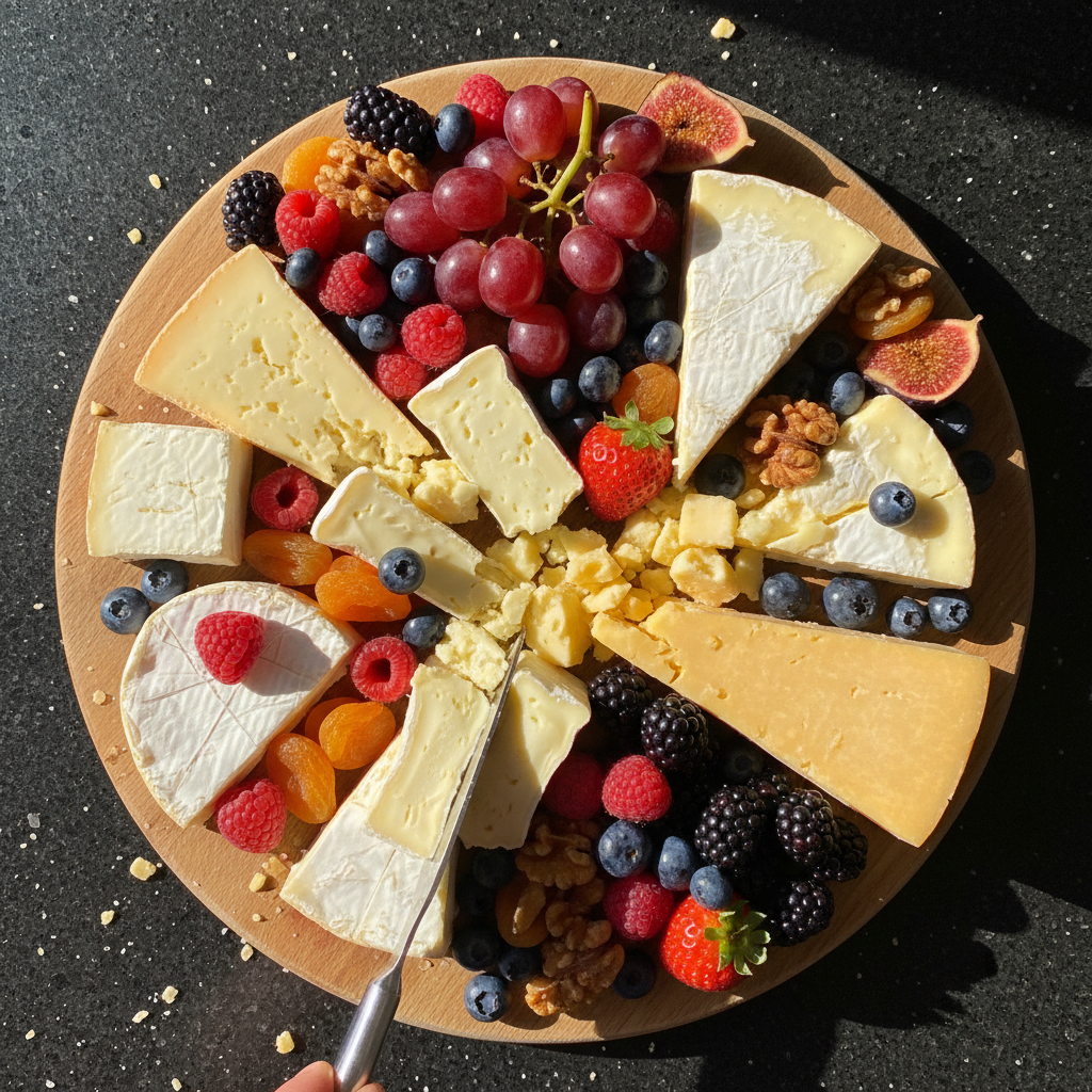 Charmante Käse und Obst Kombination