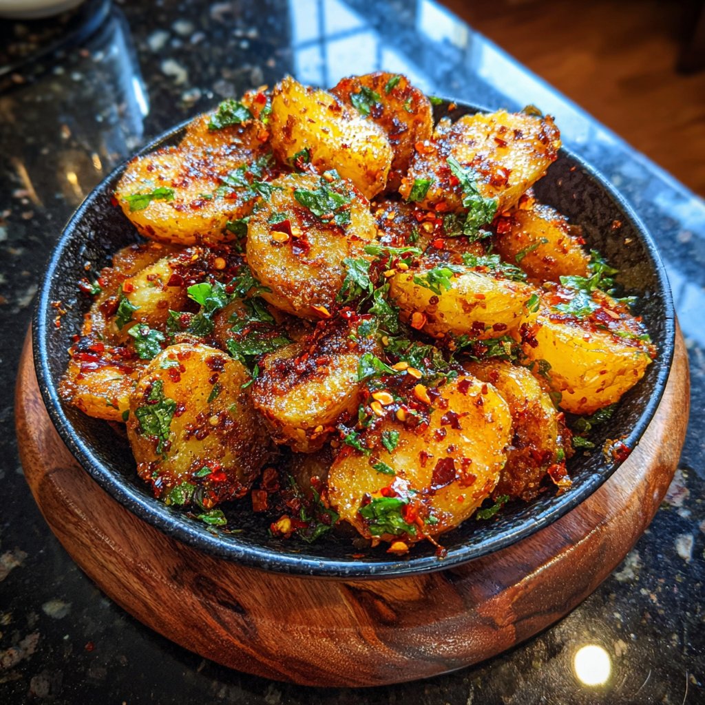 Herzhafte Chili gewürzte Kartoffeln