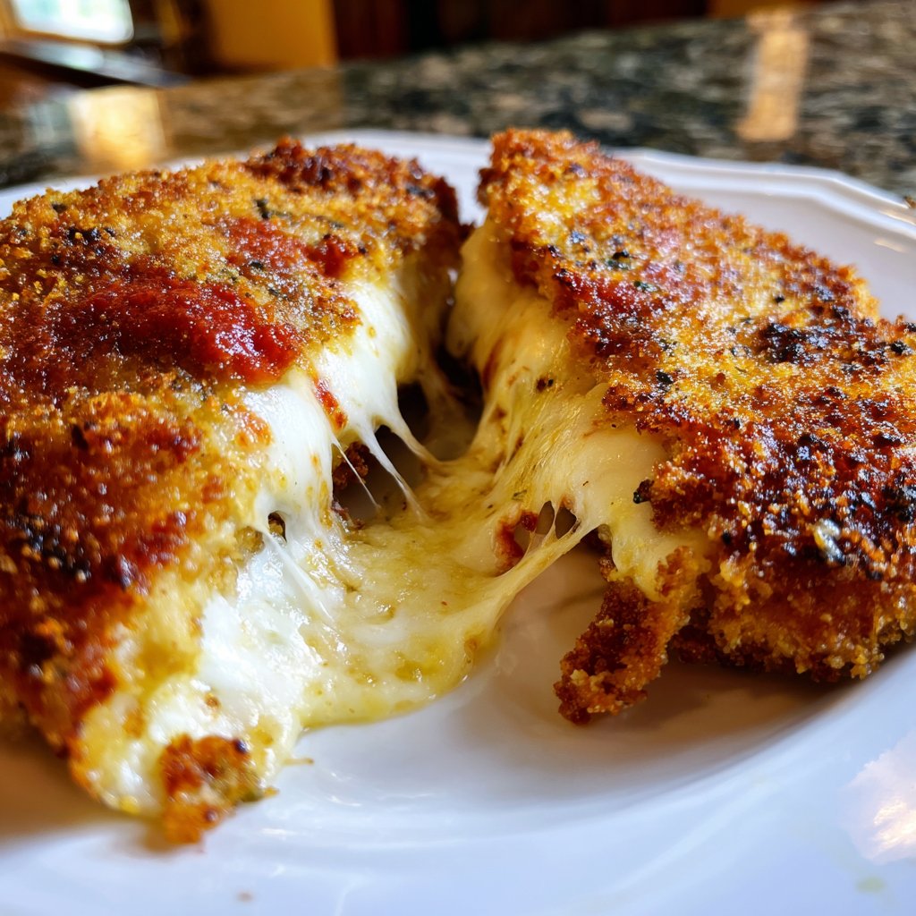 Mozzarella Schnitzel knusprig Käse Mantel